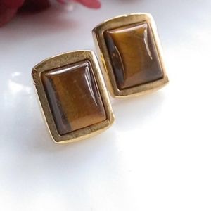 Romar tiger eye pin earrings.